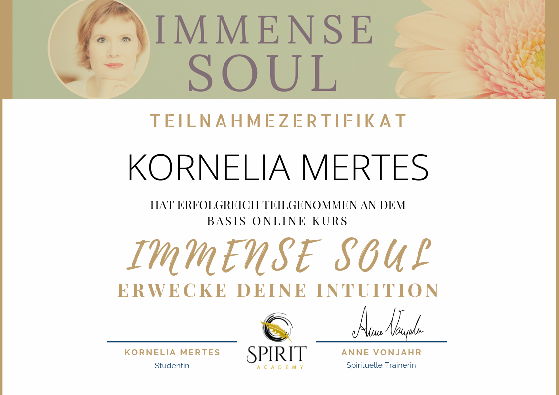 Zertifikat Kornelia Mertes
